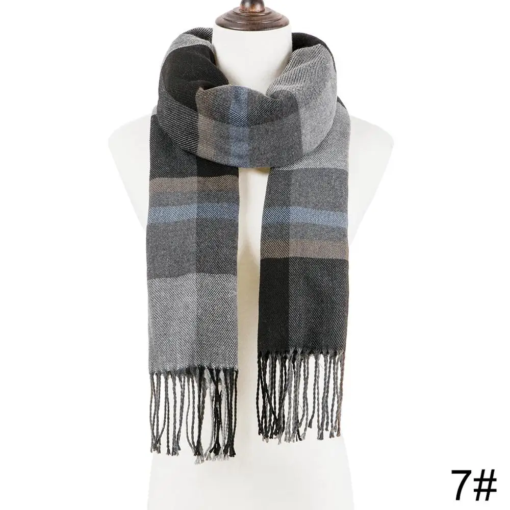 YEABIU Модный зимний женский шарф, клетчатый теплый шарф для женщин, шерстяные шарфы, шарфы на каждый день, кашемировая Женская шаль, одеяло - Цвет: A7