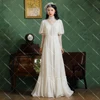 Victorian High Neck Chiffon A Line Bridal Gown Pearl Customized Long Lantern Sleeve Lace Plus Size Pleats Muslim Wedding Dress 4