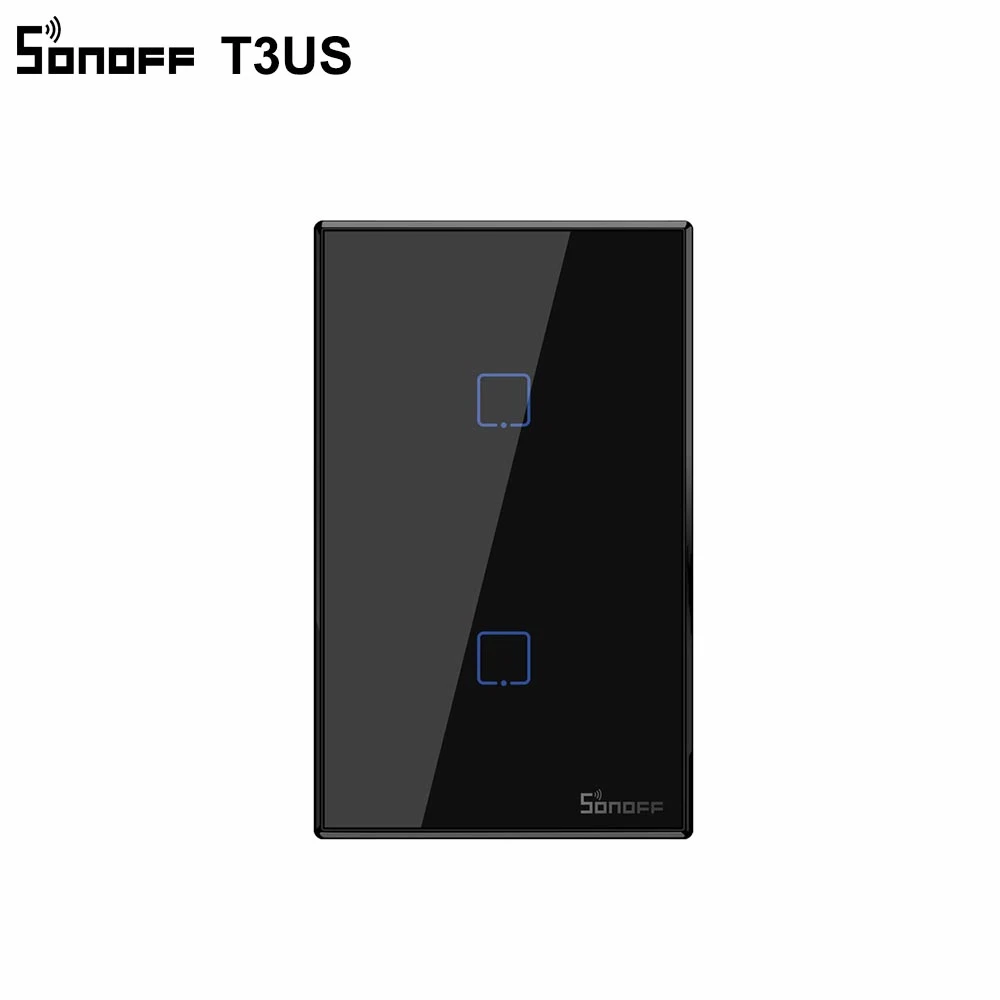 Sonoff T2 US 2 Gang Sonoff T1 T2 T3 умный Wifi настенный выключатель света сенсорный/WiFi/RF/APP удаленный умный дом настенный сенсорный выключатель лампы с Alexa Google Home - Цвет: Sonoff T2 US 2 Gang