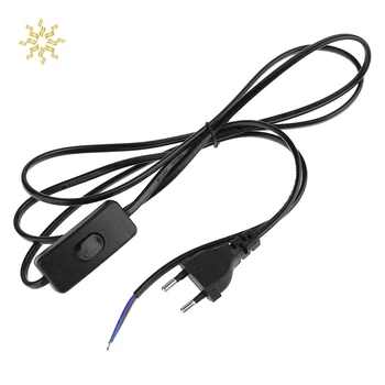 

EU Plug 1.8M Line Cable On Off Power Cord Wire Extension With Button Switch For LED Light Lamp K802