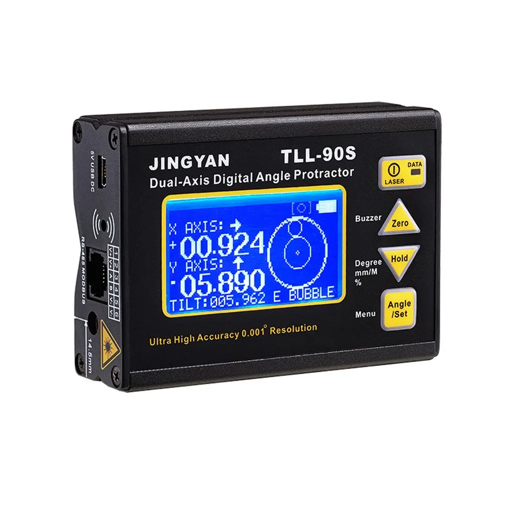 

TLL-90S High Precision Laser Level Gauge LCD Display Angle Meter 0.005 Dual-axis Digital Laser Level Inclinometer