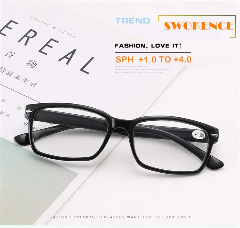 SWOKENCE Retro Reading Glasses Women Men Brand High Quality Presbyopia Eyeglasses With Dioptre+1.0 1.5 2.0 2.5 3.0 3.5 4.0 R132