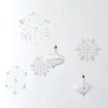 Рождественское пластиковое прозрачное украшение Снежинка Рождественская елка Алмазная яркая Снежинка вечерние свадебные