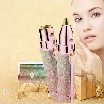 

2 in 1 Women Portable Electric Brows Trimmer Razor Hair Remover USB Rechargeable Facial Eyebrow Epilator