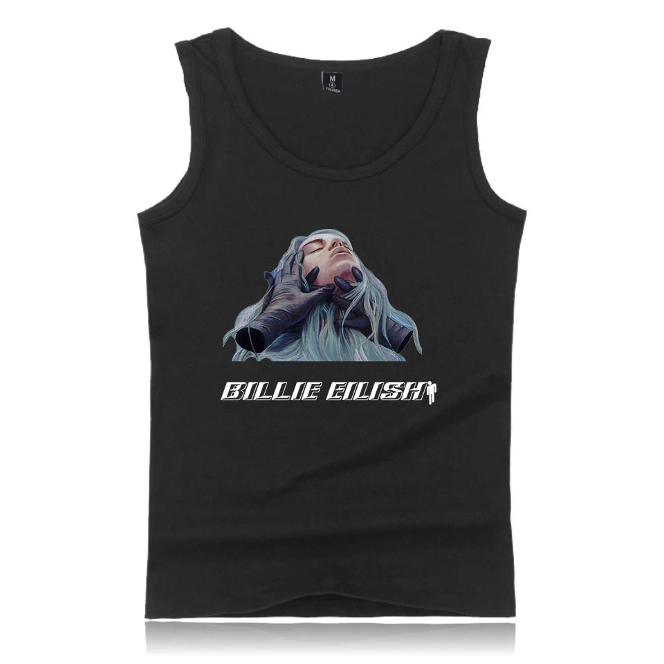 Billie Eilish/Хлопковая мужская летняя майка с бретелями и принтом суперзвезды для девочек, модель года, лидер продаж, повседневная одежда, жилет