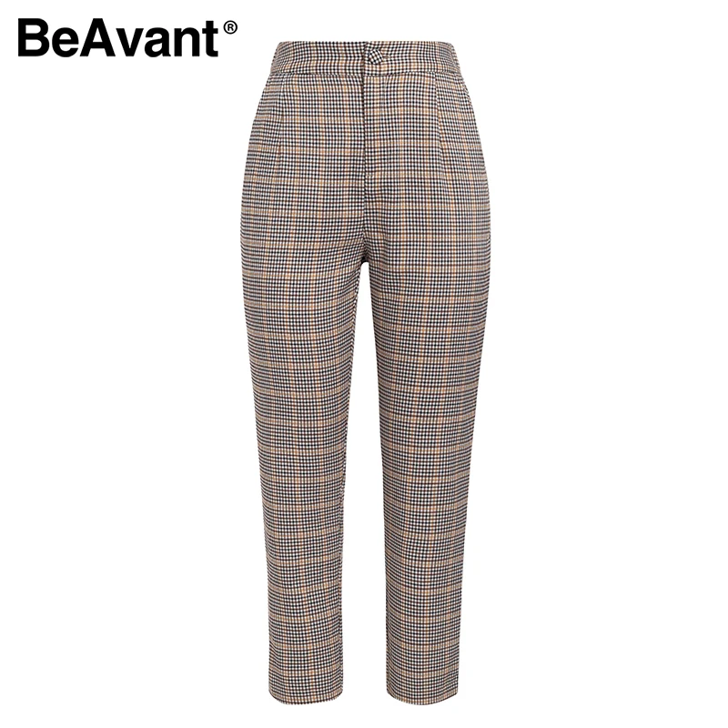 Pants BeAvant, Классический Клетчатый Повседневный Женский блейзер, костюмы, двубортный, модные блейзеры, пальто, брюки, наборы, женский пиджак с длинным рукавом для офиса - Цвет: Pants