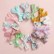 Заколка-бабочка из чистого хлопка с принтом; сезон весна-лето; Милая повязка на голову с острым носком для девочек