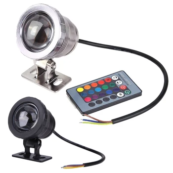 

10W RGB LED Light Fountain Pool Pond Spotlight Underwater Waterproof + Remote