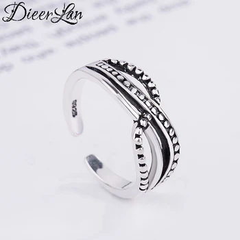 

New Silver 925 Chains Rings for Women Lady Punk Vintage Open Antique Rings Statement Sterling Silver Jewelry Anillos
