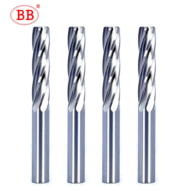 BB 200mm Carbide Spiral Flutes Machine Reamer Long Length Coated H7 Tolerance Precision Chucking Hardened Steel Metal
