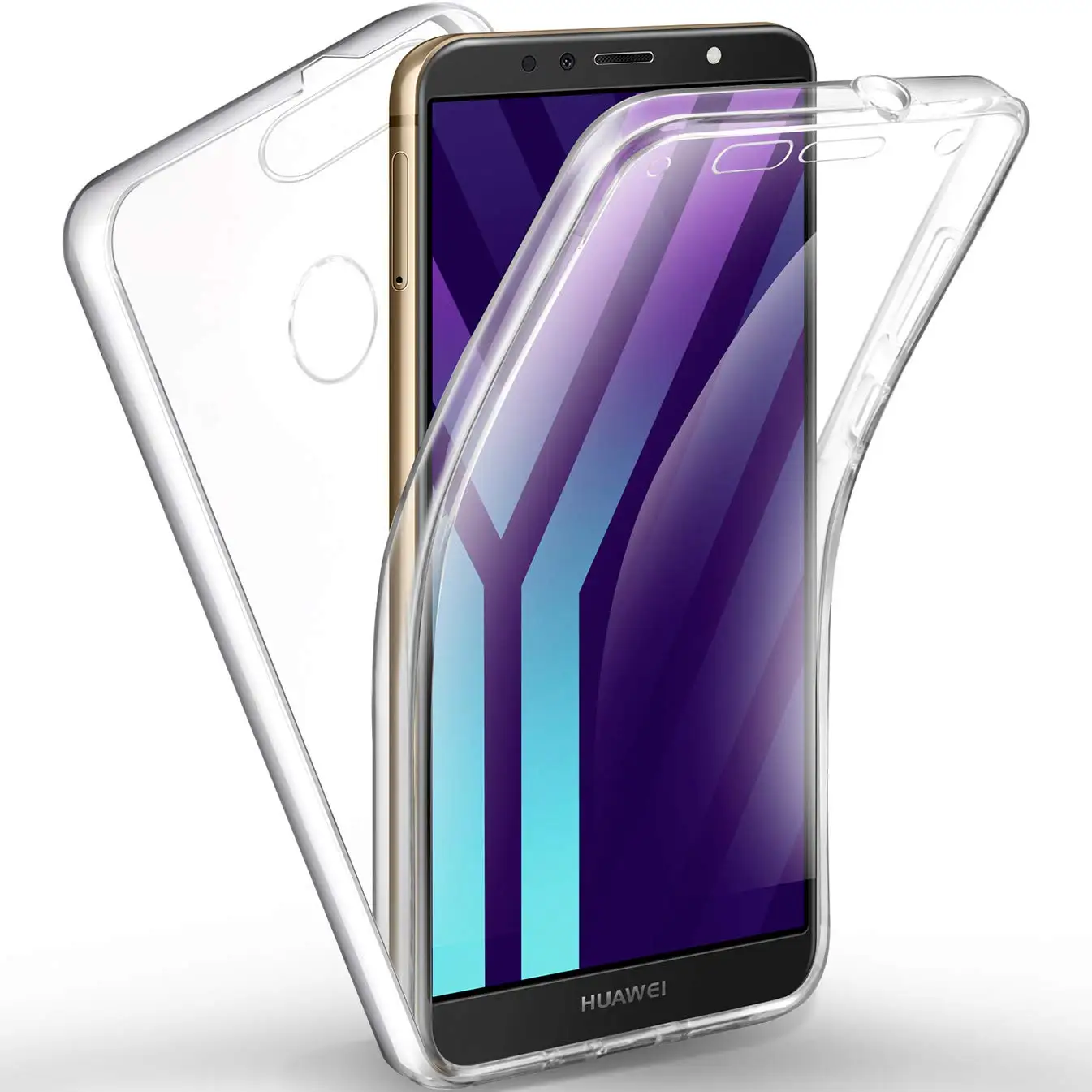 Case 360 Degree Silicone Clear Cover for Huawei HONOR 7C Aum-L41 5.7 inch Honor7C Hard PC Back + Soft TPU Front |