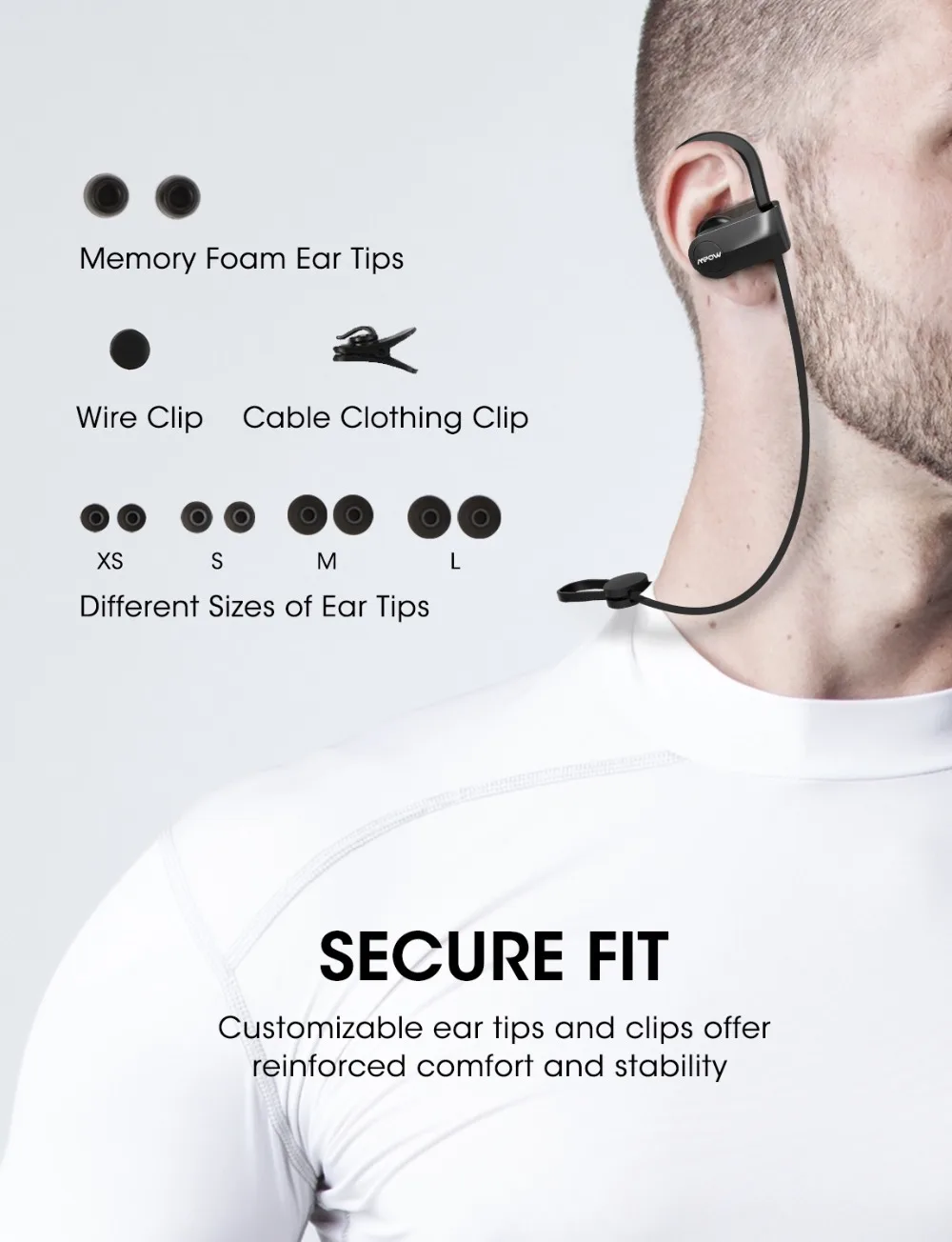 Upgraded Mpow D7 Bluetooth 5.0 Earphones Wireless Headphones IPX7 Waterproof Sport Earbuds With Mic HD Stereo Sound For Running (1)