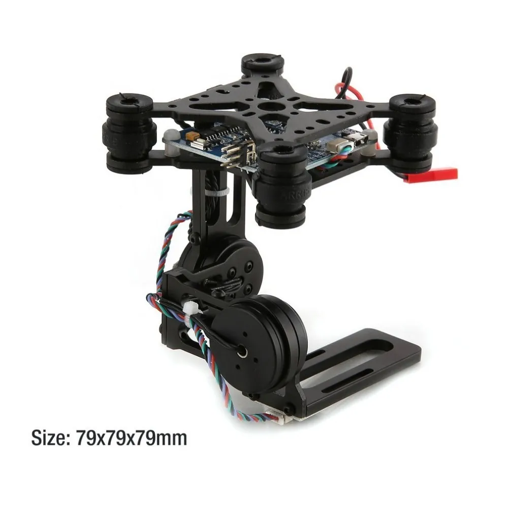 2 оси бесщеточный карданный Легкий Воздушный держатель для фотоаппарата plug and play PTZ для DJI Phantom 1 2 F550 F450 GoPro DIY Drone - Цвет: Black