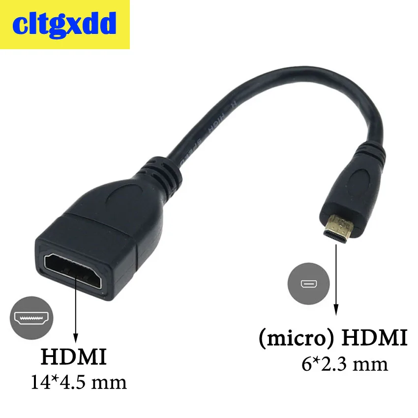 Cltgxdd микро HDMI-совместимый штекер на гнездо D-типа переходник для кабеля