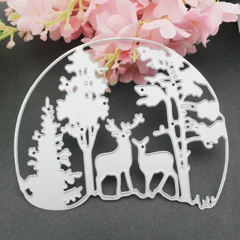 

Christmas Tree Animal Deer Frames Metal Cutting Dies Stencils Die Cut for DIY Scrapbooking Album Paper Card Cutting Dies