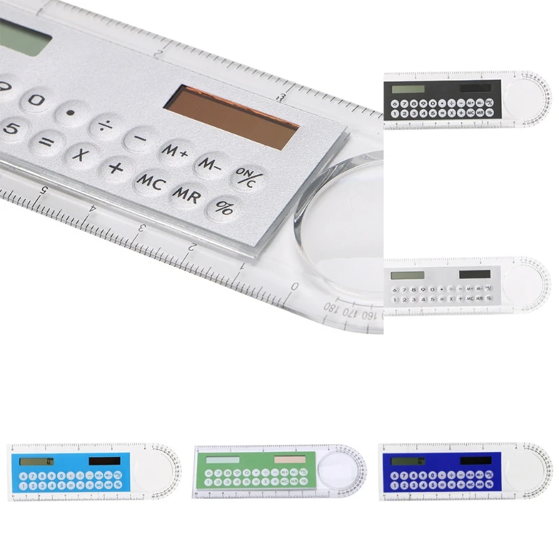

Colorful Student Ruler Mini Portable Solar Energy Calculator Office Stationery