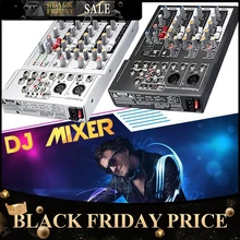 US plug черный мини караоке аудио микшер усилитель профессиональный микрофон микшерный звуковой пульт 4 канала USB 48 В фантомное питание