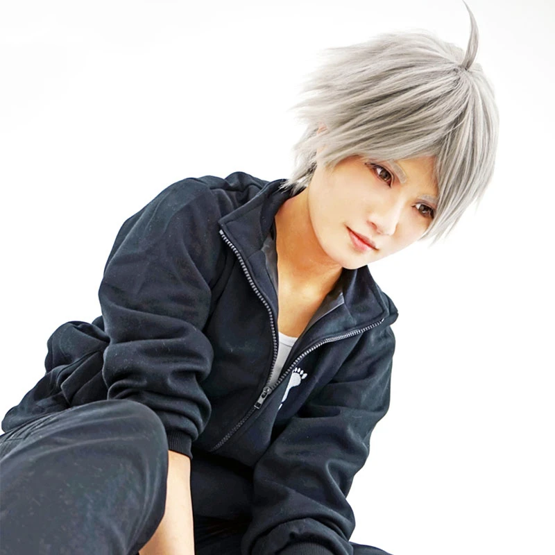 Haikyuu! Sugawara Koushi Косплэй парик небольшого размера серый высокое Температура