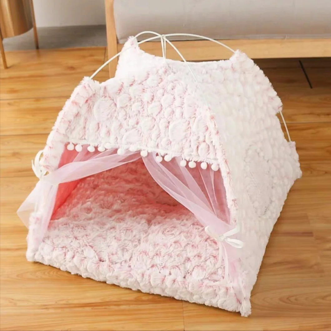 Pet Tent Cave Bed for Cat Small Dog with Removable Washable Cushion Folding Teepee Puppy Cat Indoor Outdoor Kennels Cave