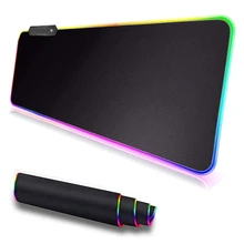 Grand tapis de souris RGB lumineux 7 couleurs LED, parfait pour PC de bureau, ordinateur portable, jeu Gamer 