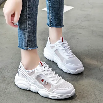

2019 autumn new fashion simple solid color flat shoes women trend comfortable mesh breathable casual shoes
