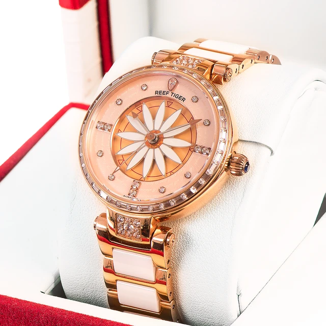 Reef Tiger Womens Quartz Watch  Reef Tiger Rose Gold Watches