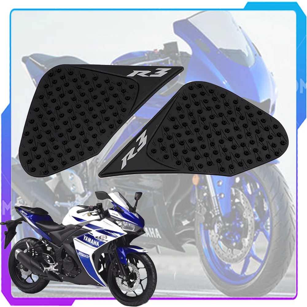 

Motorcycle Anti slip Tank Pad Protector Stickers Side Gas Knee Grip Traction Pads For Yamaha R3 2015 2016 2017 YZF-R3