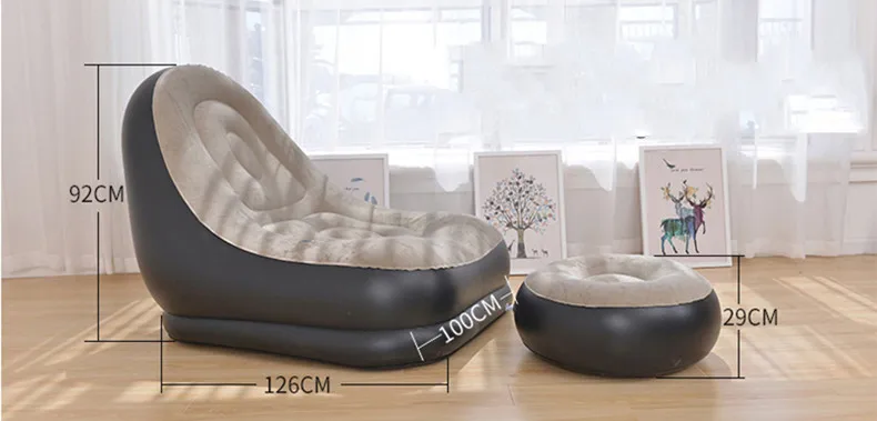 Ленивый человек на открытом воздухе диван складной надувной Досуг мягкий и удобный стекающийся диван-кровать с тканевой обивкой творческие кушетки с ножным стулом
