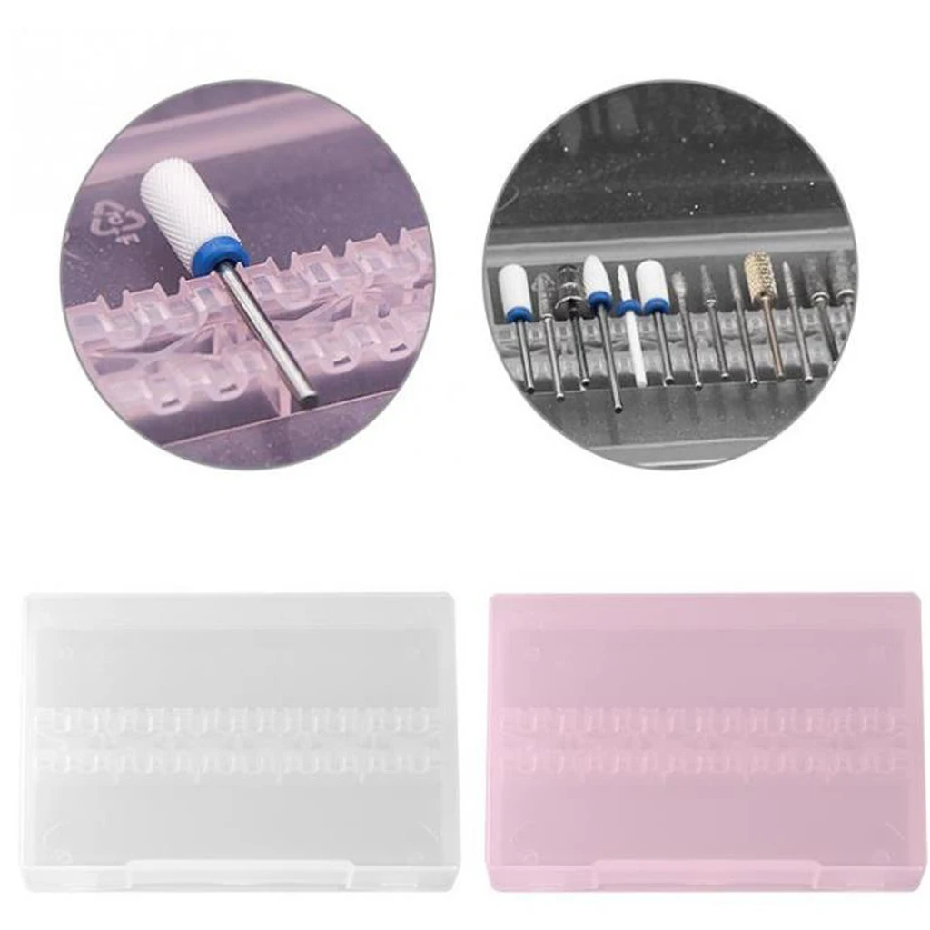 Nail Sanding Drill Bit Display Holder Nails Grinding Bits Storage Organizer Stand 14 Holes Display Box Containers for Nail Salon