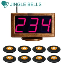 Jingle Bells 3 Kleuren 8 Bellen Knoppen 1 Led Screen Display Ontvanger Draadloze Oproepsysteem Knop Restaurant Apparatuur