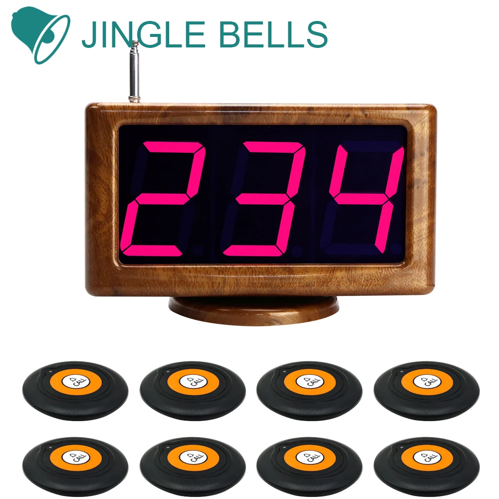 Jingle Bells 3 Colors 8 Calling Buttons 1 Led Screen Display Receiver