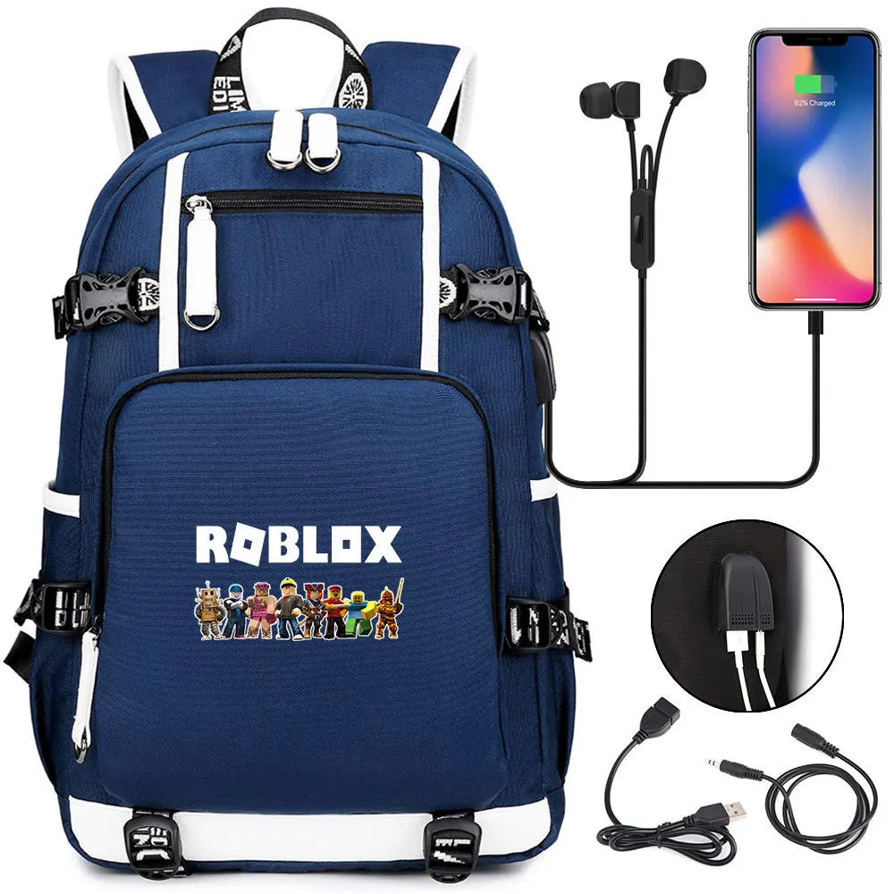 blue b Новая Студенческая сумка из ткани Оксфорд mochila feminina USB дорожный повседневный рюкзак Mochilas mujer женская уличная сумка - Цвет: blue b