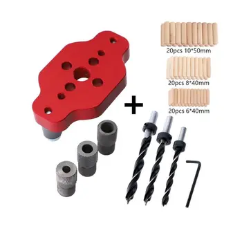 

6/8/10mm Straight Hole Punch Locator Drill Bits Guide Dowelling Jig Woodworking