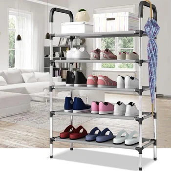 

Shoe Rack Shoes Shelf Non-woven Fabric Shoes Organizer r with Handle Easy Assemble Shoe Cabinet Stand 3/4/5 Layers