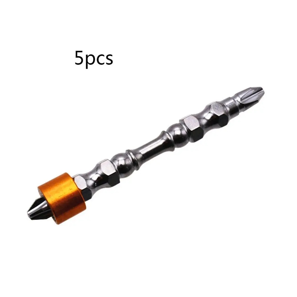 

5PCS/SET Durable Use Aluminum Coil Double Head Cross Head Air Tool Bit Set Bit S2 Steel Screwdriver Tools
