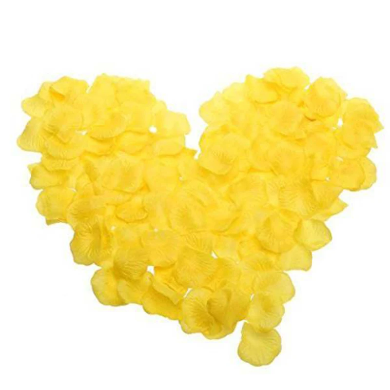 

100pcs cloth Rose Petals Wedding Party Table Decorations Flowers (Yellow)