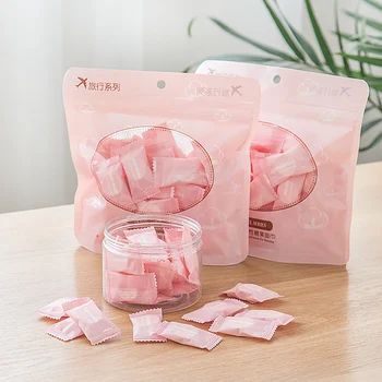 

50 PCS Compressed Towels Portable Mini Coin Non-Woven Disposable Compressed Towel Outdoor Travel Camping Wipes