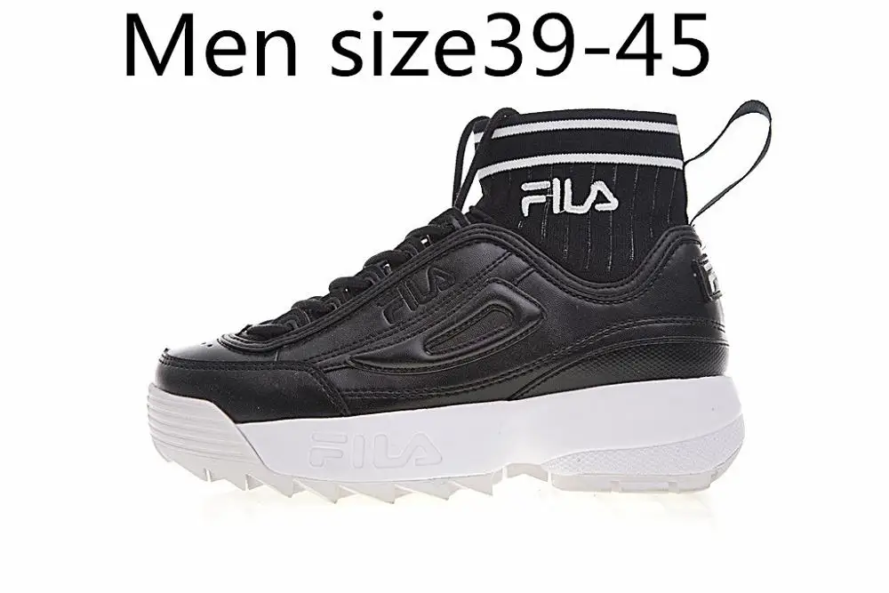Fila Disruptor II EVO Sockfit Destroyer II Sawtooth Muffin вязаная обувь со средней подошвой белого, синего и красного цвета Fila Женская обувь для бега - Цвет: Men-2