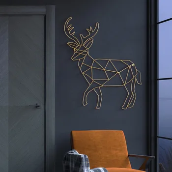 

Living room bedroom wall decoration children room animal wrought iron three-dimensional wall hanging dinosaur deer wall hanging
