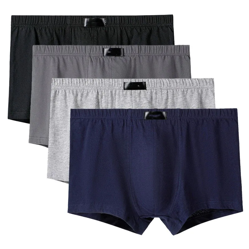 4Pcs/Lot Men's Panties Male Underpants  Shorts Boxers Underwear Slip Cotton  Large  Size 5XL 6XL