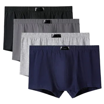 4 Pz/lotto Mutandine da Uomo Mutande Maschili Pantaloncini Boxer Biancheria Intima Slip Cotone di Grandi Dimensioni 5XL 6XL 1