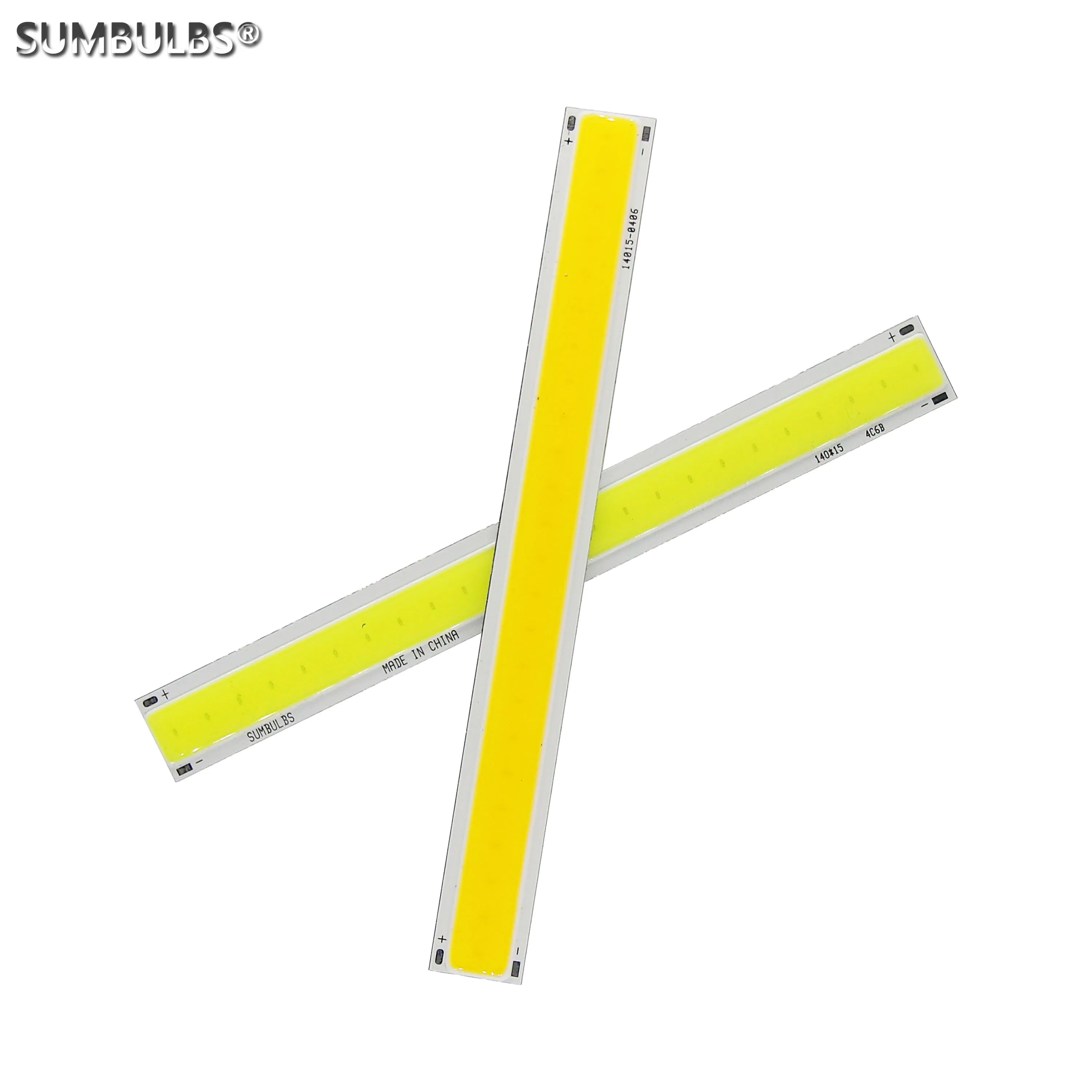 SUMBULBS 140x15mm DC12V 4W Bar COB Strip Light Source Bulb Warm Cold White High Bright LED for Daytime Running Lamp
