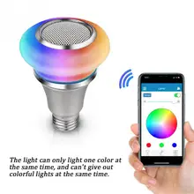 Затемняемая Беспроводная Bluetooth умная лампа светодиодный E27 RGB волшебная лампа музыкальный динамик изменение цвета управление приложением вечерние праздничные светильник