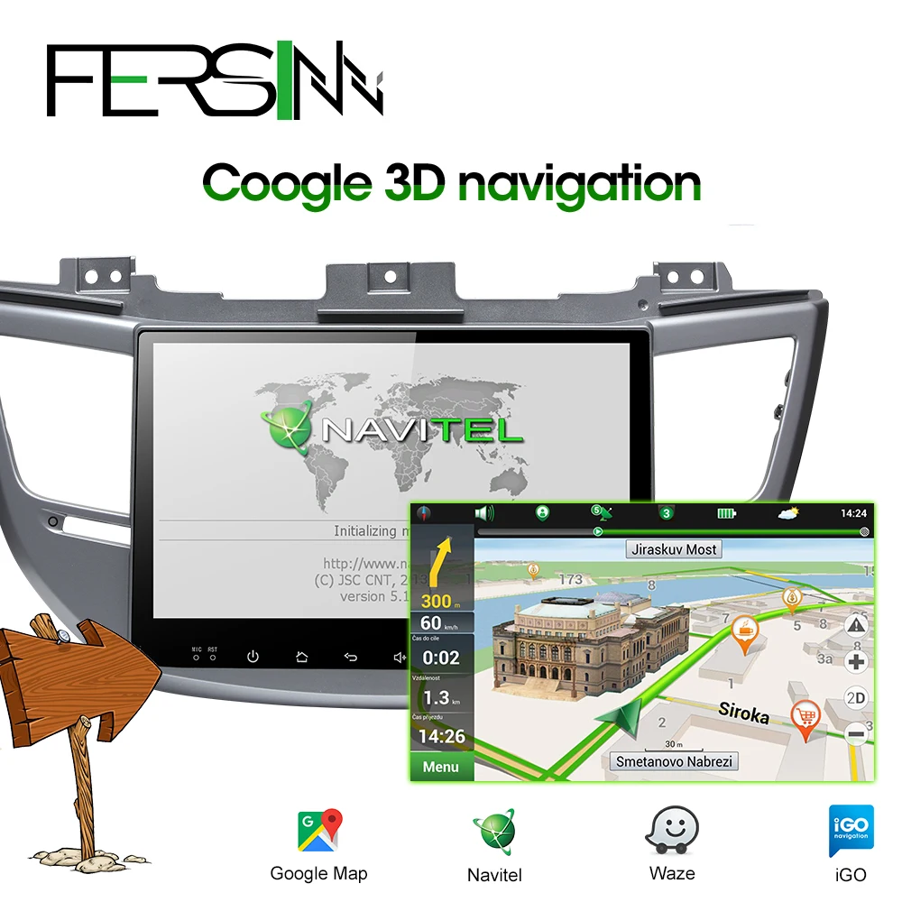 Top Fersinny CXTS1060 android 9.0 car dvd gps player for Tucson ix35 car dvd gps navigation raido video audio player 2 din stereo 4