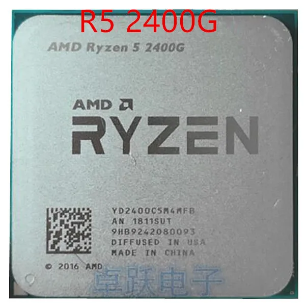 AMD Ryzen 5 2400G R5 3 6 ГГц четырехъядерный процессор 65 Вт Процессор YD2400C5M4MFB сокет AM4 |