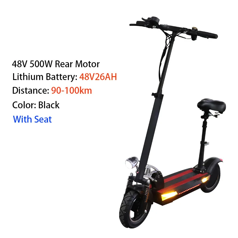48V500W электрический скутер 10 дюймов моторное колесо 26AH литиевая батарея взрослый самокат без налога складной patinete electrico adulto - Цвет: B2 500W 48V26AH