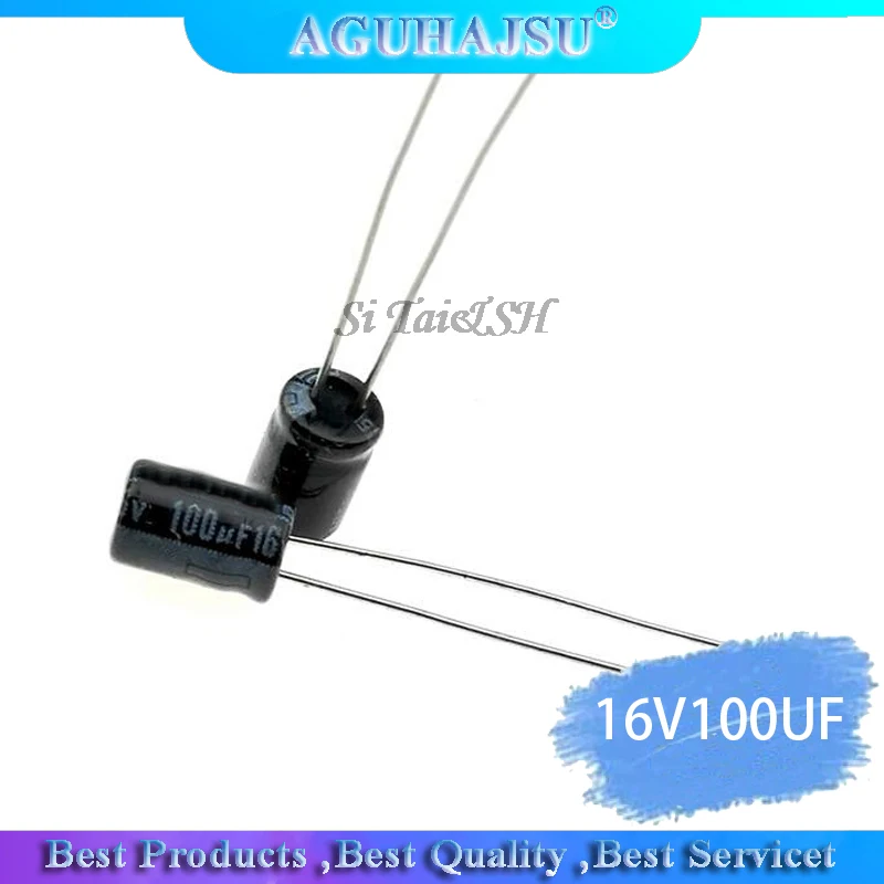 50PCS Higt quality 16V100UF 5*7mm 100UF 16V 5*7 Electrolytic capacitor | Электронные компоненты и принадлежности