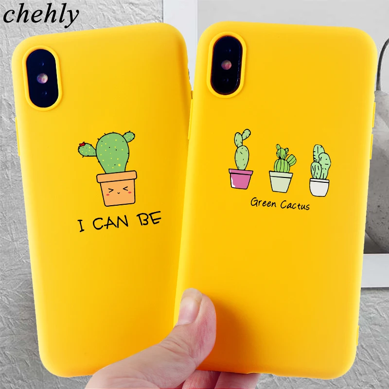 Забавный чехол для телефона С КАКТУСОМ IPhone 6s 7 8 11 Plus Pro X XS MAX XR Чехлы растений в