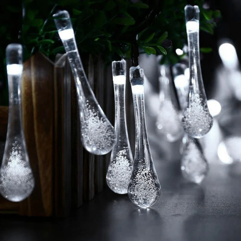 Горячая Солнечная струнная лампа 30 Led Водонепроницаемая Капля воды гирлянда Сказочный свет открытый сад Рождественская вечеринка украшение Солнечный свет