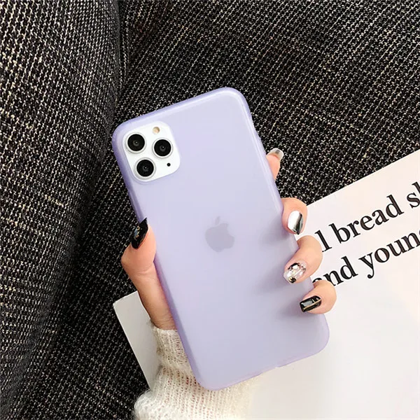 Роскошный чехол для телефона для iPhone X XS 8 7 6s Plus латексный ультра тонкий мягкий ТПУ Силиконовый чехол для iPhone XR 11 pro Max Coque - Цвет: Лаванда